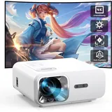 jimveo Beamer 4K KI Auto Fokus Auto 4D Trapezkorrektur Jimveo 23000L Full HD 1080P Unterstützt 4K Beamer Heimkino WiFi6 Bluetooth Smart Beamer Projector 50% Zoom 300 ''Display Led Outdoor Handy Projektor