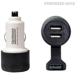OPTIMATE Ladeadapter Auto-Steckdosenstecker auf 2x USB (No.106)