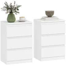 Homcom Nachtschrank 40 x 30 x 59,5 cm Weiß