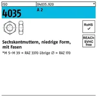 REIDL Sechskantmutter ISO 4035 M 2 x 0,4 Edelstahl