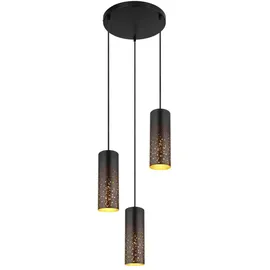 GLOBO Crocky 3-flg. Ø 34 cm rund schwarz-gold