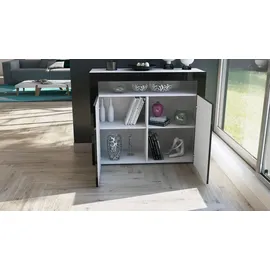 Vladon Kommode, Anthrazit, Holzwerkstoff, 108x92x40 cm, Wohnzimmer, Kommoden & Sideboards, Kommoden