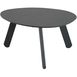 Lesli Living Ambia Garden Loungetisch, Schwarz, Metall, organisch, eckig, 55x46x28 cm, Loungemöbel, Loungetische