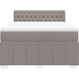 vidaXL Boxspringbett mit Matratze Taupe 140x200 cm Stoff