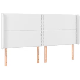 vidaXL Boxspringbett mit Matratze & LED Weiß 200x200 cm Kunstleder