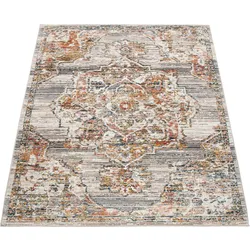 Teppich PACO HOME "Herbete 734", grau, B:120cm H:8mm L:170cm, Polypropylen, Polyester, Teppiche, Kurzflor, Orient-Optik, Vintage Design
