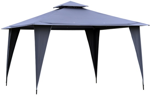 Outsunny Faltpavillon, BxHxT: 345 x 268 x 345 cm, Polyester - grau