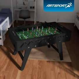 ArtSport Tischkicker ProKick - MDF-Kickertisch mit Torzähler & Anti-Rutsch-Griffen – Schwarz