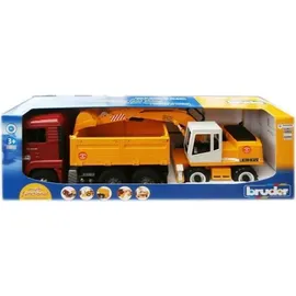 Bruder 02751 - MAN TGA Kipplastwagen mit Liebherr Schaufelbagger 1:16