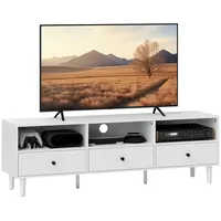 Homcom TV Schrank TV Board mit Schubladen, 3 offenen