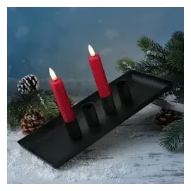 MARELIDA Stabkerzenhalter magnetisch Kerzenständer 29x12cm Kerzentablett Advent
