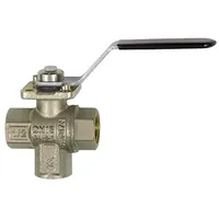 Riegler 3-Wege-Kugelhahn, MS vern., Anschluss unten, L-Bohrung, Rp 1