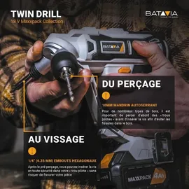 BATAVIA Akku-Bohrschrauber Twin Drill ohne Akku
