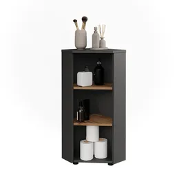 Vicco Eckmidischrank Irma 33 x 81 cm Anthrazit/Goldkraft Eiche