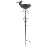 BURI Gartenstecker Metall Gartenstecker Vogeltränke Vogelbad Wasserstelle Futterschale