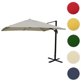 Mendler Gastronomie-Ampelschirm HWC-A96, 3x4m (Ø5m) Polyester Alu/Stahl 26kg creme-grau ohne St√§nder, drehbar