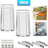 2x Küchenschublade 30cm Vollauszug 25kg Belastbar Montagematerial Verchromt Küche Teleskopschublade Korbauszug Schrankauszug - Tolletour