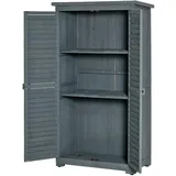 Outsunny Gartenschrank mit Lamellentüren 87 x 46,5 x 160 cm (LxBxH)