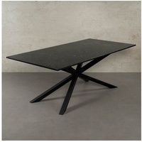 MAGNA Atelier Esstisch SPIDER mit Marmor Tischplatte, Dining Table, Küchentisch, Naturstein, 200x100cm - 160x80cm schwarz 160 cm x 80 cm