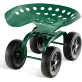 Costway Rollsitz mit Rollen, 360° drehbar, ° höhenverstellbar Mobiler Gartensitz Outdoor
