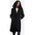 Marikoo Damen, Winterjacke "Tjadee", Langer Wickelmantel Taillierungsband, Kapuze über Knöpfe abnehmbar, Warme Jacke Frauen - N016 L, schwarz, - L