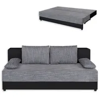Boxspringsofa - grau-schwarz - Dauerschläfer