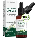Das erste Bio Omega 3 Algenöl - hochdosiertes DHA für Gehirn & Augen - vegan - 50 ml für 50 Tage - mild im Geschmack - laborgeprüft, nachhaltige Herstellung, Made in Germany - White Omega PLUS