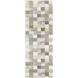 OCI DIE TEPPICHMARKE Teppich OCI DIE TEPPICHMARKE "NEW VILLA SQUARES", grau (grau, creme), B:80cm H:20mm L:200cm, Polypropylen, Teppiche, Teppich, feine Karos, meliert, Wohnzimmer