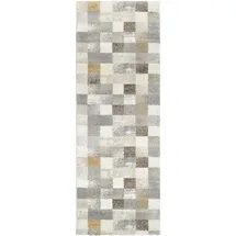 OCI DIE TEPPICHMARKE Teppich OCI DIE TEPPICHMARKE "NEW VILLA SQUARES", grau (grau, creme), B:80cm H:20mm L:200cm, Polypropylen, Teppiche, Teppich, feine Karos, meliert, Wohnzimmer