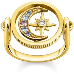 Thomas Sabo TR2377-959-7 Damenring Royalty Stern & Mond Goldfarben, 58/18,5
