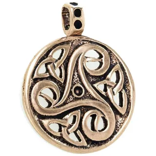 HOPLO Kettenanhänger Anhänger Keltische Triskele Bronze Schmuck - Triskel - 40x31mm