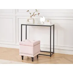 Hocker mit Stauraum Samtstoff pastellrosa LORETTO