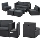 Juskys Polyrattan Lounge Salou - Schwarz