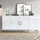 Okwish Sideboard 150 x 59,5 x 38 cm Hochglanz Weiß