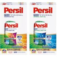 PERSIL Professional Kraft-Gel-Set 2x 130 Waschladungen (260WL) 1x Color & 1x Universal, Flüssigwaschmittel-Set Großpackung mit Tiefenrein Plus-Technologie, auch für Profis, Vorratspack