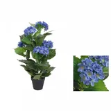 vidaXL Künstliche Hortensie mit Topf 60 cm Blau