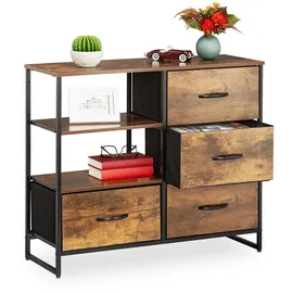 Relaxdays Kommode Industrial, HBT: 71,5 x 84 x 32,5 cm,