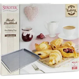 Städter We Love Baking Herdbackblech gelocht 40x35 cm Silber