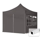 TOOLPORT Faltpavillon Economy 3 x 3 m inkl. 4 Seitenteile dunkelgrau 582635