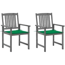 vidaXL Gartenstühle mit Kissen 2 St. Grau 2 x 2 x 2 cm