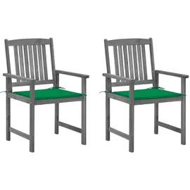 vidaXL Gartenstühle mit Kissen 2 St. Grau 2 x 2 x 2 cm