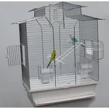 Vogelkäfig,Wellensittichkäfig,Exotenkäfig,60 cm Vogelkäfig Vogelbauer Wellensittich Kanarien Voliere Vogelhaus Käfig IZA 2 II weiss - Weiß