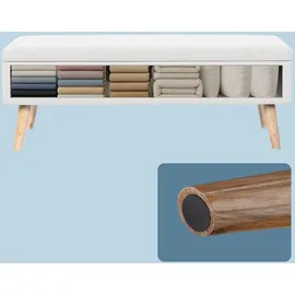 Relaxdays Truhenbank Gepolstert Weiß 40 x 110 x 40 cm