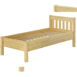 Erst-Holz Hohes Holzbett 100x200 breites Seniorenbett Einzelbett Zubehör wählbar V-60.55-10 Federleisten