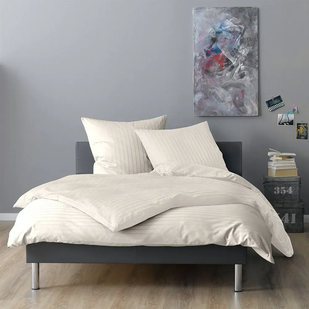 Lorena Mako-Satin Bettwäsche Verona Kissenbezug einzeln 40x80 cm | natur