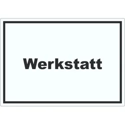 Werkstatt Aufkleber mit Text Handwerk Reparatur waagerecht A5 (148x210mm)