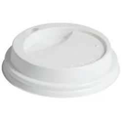 Dom-Deckel, PS "To Go" rund, 8x2cm, weiß, Pck=100St, (Deckel für Kaffee to-go Be