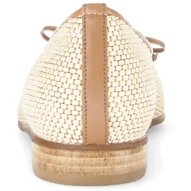 Gabor Ballerina Blockabsatz, Businessschuh, Schupfschuh in runder Form beige 39 EU (6 UK)