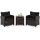 Costway Rattanmöbel Set 3-tlg. Schwarz/Braun