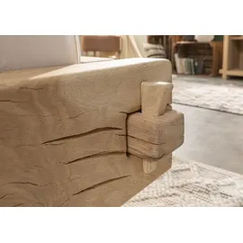 Massivmoebel24 Balkenbett 180 x 200 cm Beige